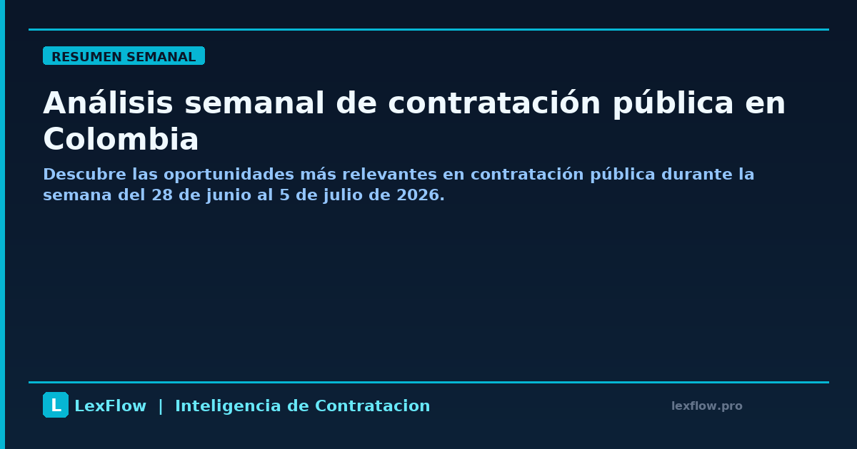 Análisis semanal de contratación pública en Colombia