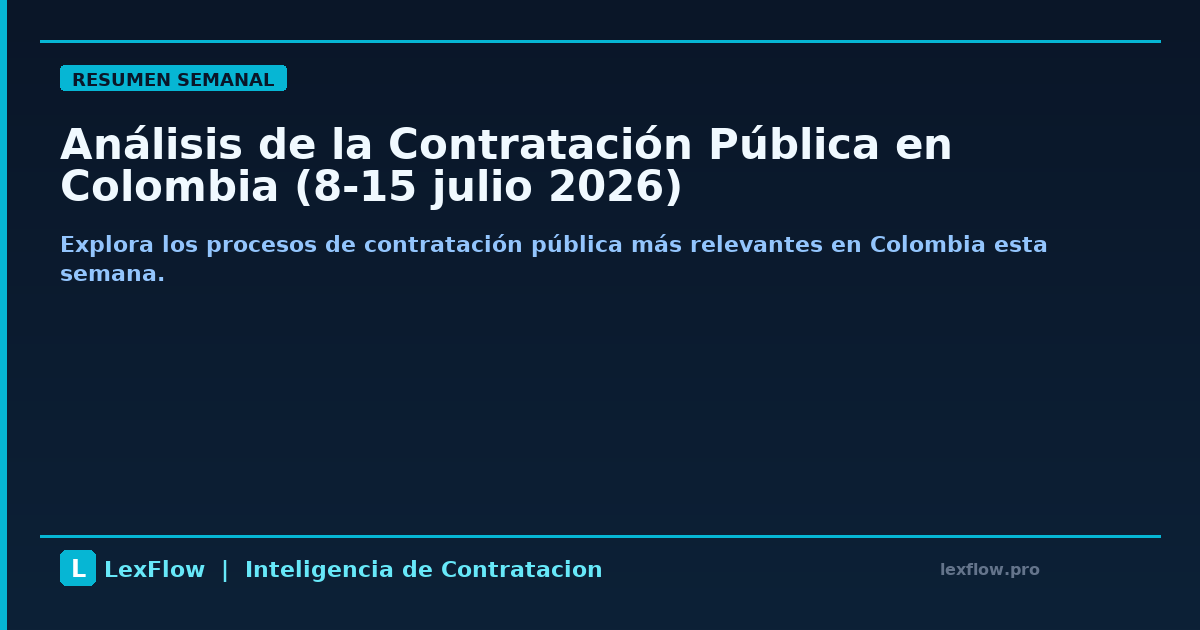 Análisis de la Contratación Pública en Colombia (8-15 julio 2026)