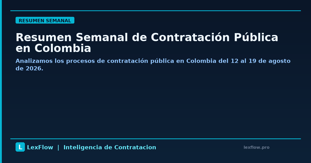 Resumen Semanal de Contratación Pública en Colombia
