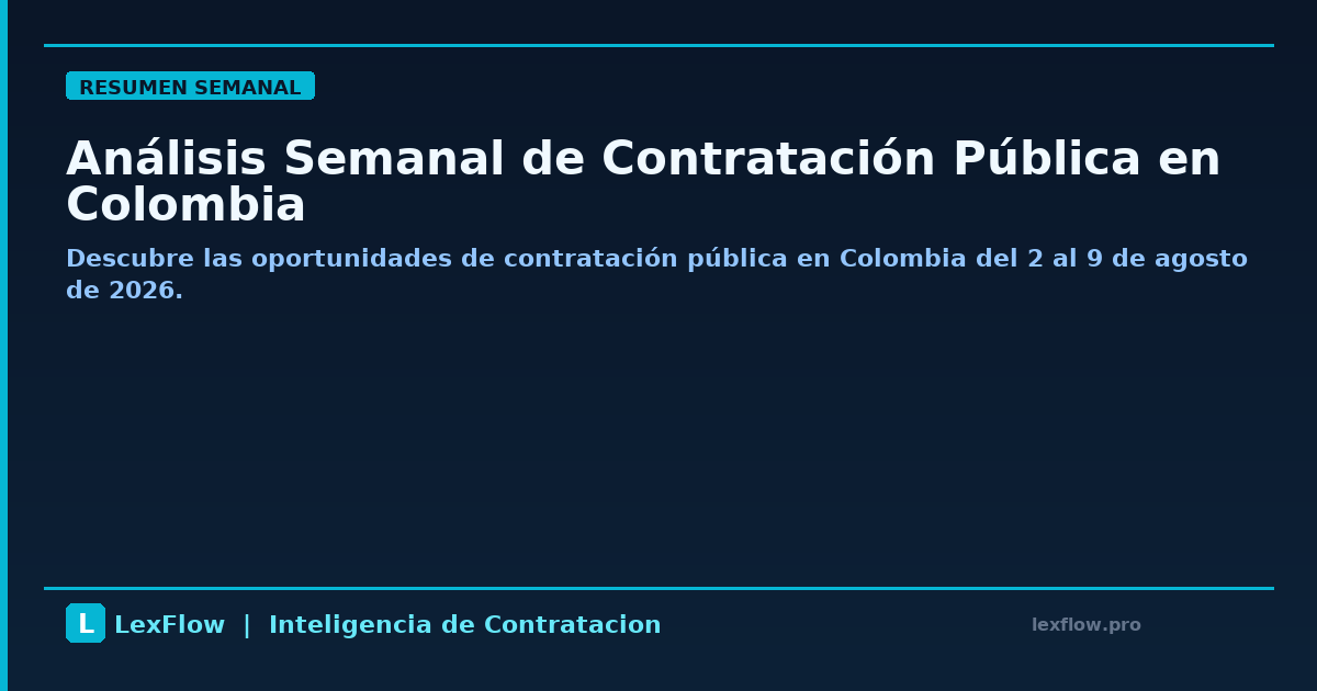 Análisis Semanal de Contratación Pública en Colombia