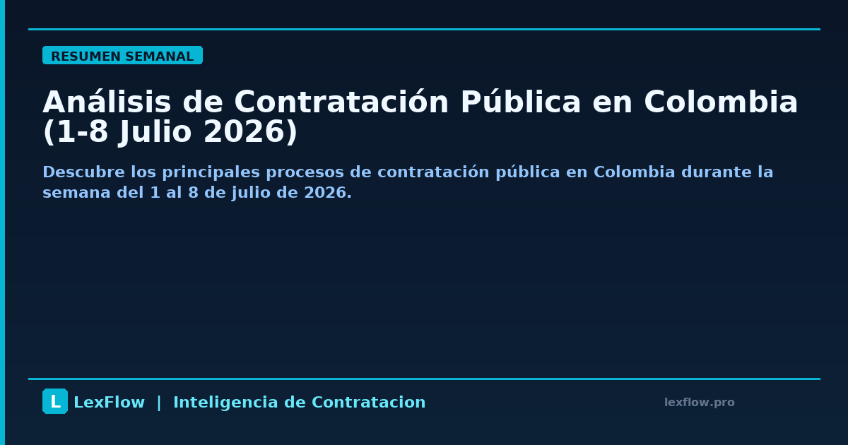 Análisis de Contratación Pública en Colombia (1-8 Julio 2026)