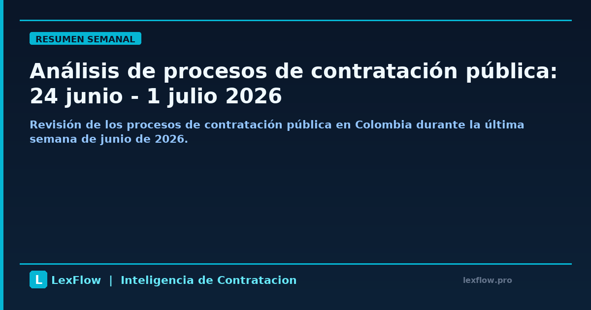 Análisis de procesos de contratación pública: 24 junio - 1 julio 2026