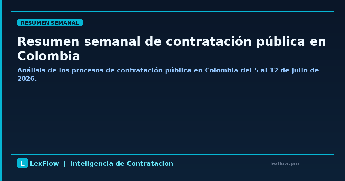Resumen semanal de contratación pública en Colombia