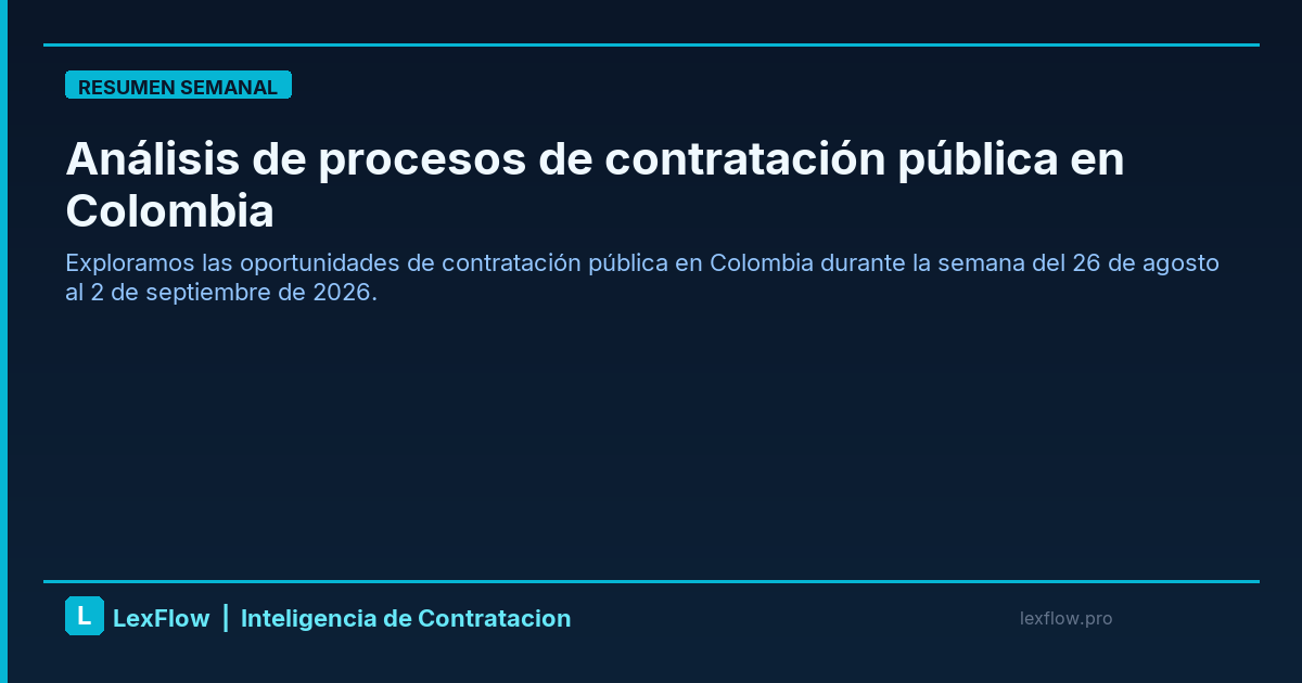 Análisis de procesos de contratación pública en Colombia